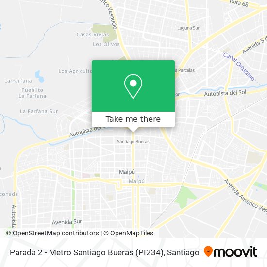 Mapa de Parada 2 - Metro Santiago Bueras (PI234)