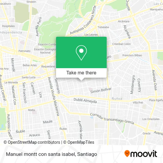 Manuel montt con santa isabel map