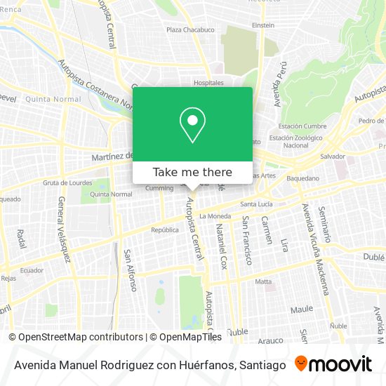 Avenida Manuel Rodriguez con Huérfanos map