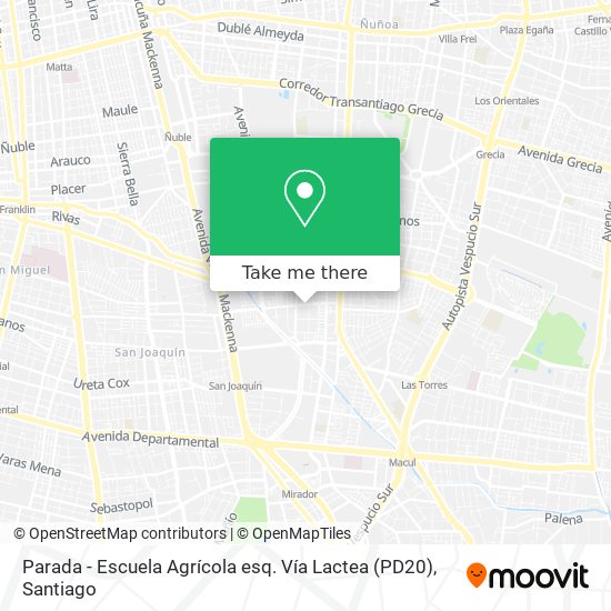 Parada - Escuela Agrícola esq. Vía Lactea (PD20) map