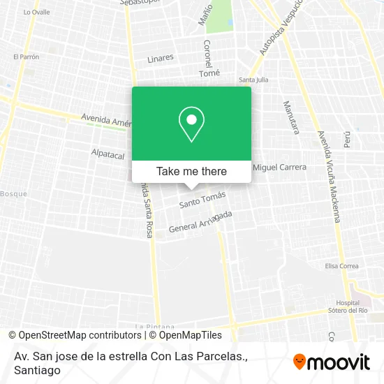 Av. San jose de la estrella  Con Las Parcelas. map