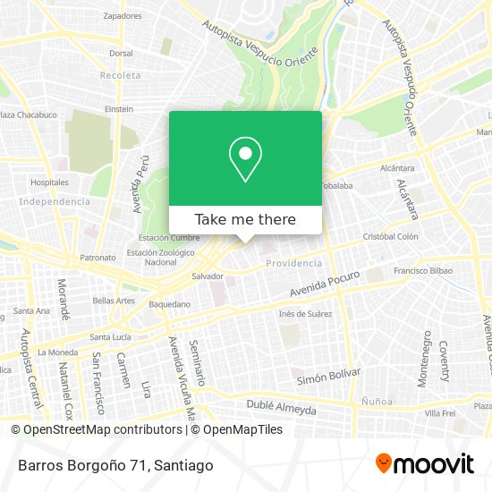 Barros Borgoño 71 map