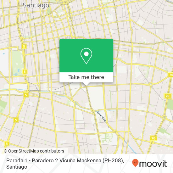 Parada 1 - Paradero 2 Vicuña Mackenna (PH208) map