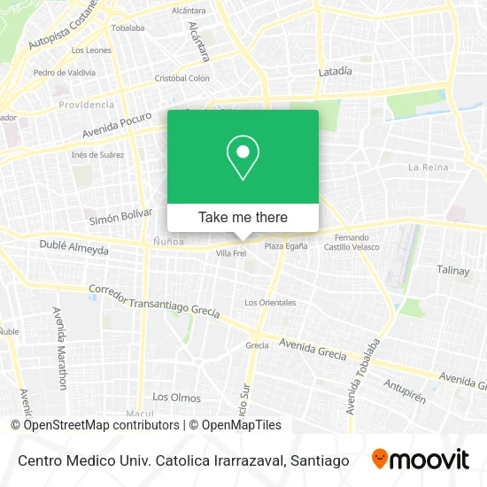 Centro Medico Univ. Catolica Irarrazaval map