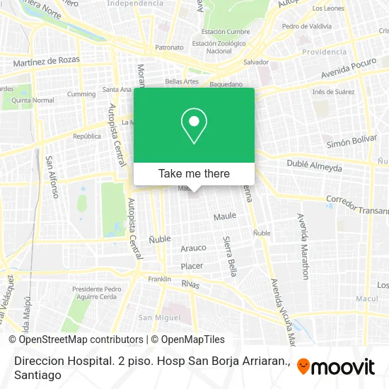 Direccion Hospital. 2 piso. Hosp San Borja Arriaran. map