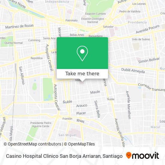 Casino Hospital Clinico San Borja Arriaran map