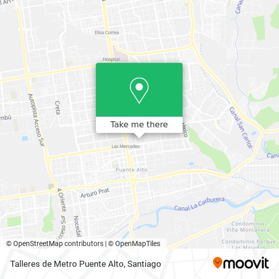 Talleres de Metro Puente Alto map