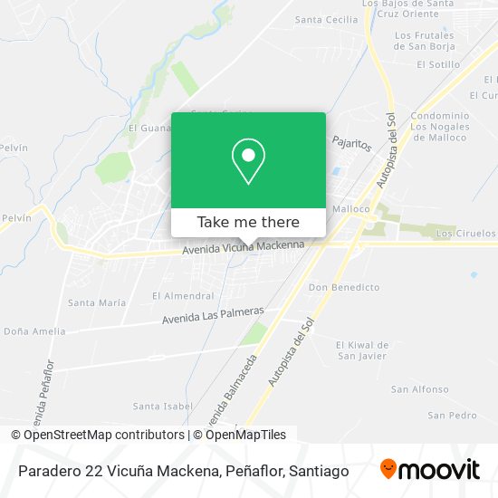 Paradero 22 Vicuña Mackena, Peñaflor map
