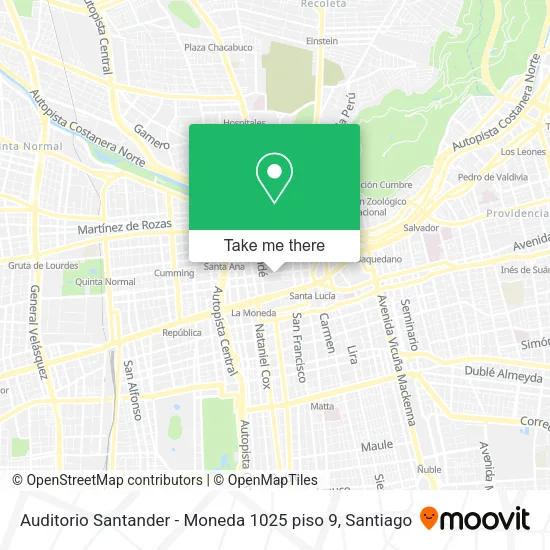 Auditorio Santander - Moneda 1025 piso 9 map