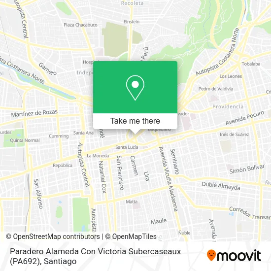 Paradero Alameda Con Victoria Subercaseaux (PA692) map