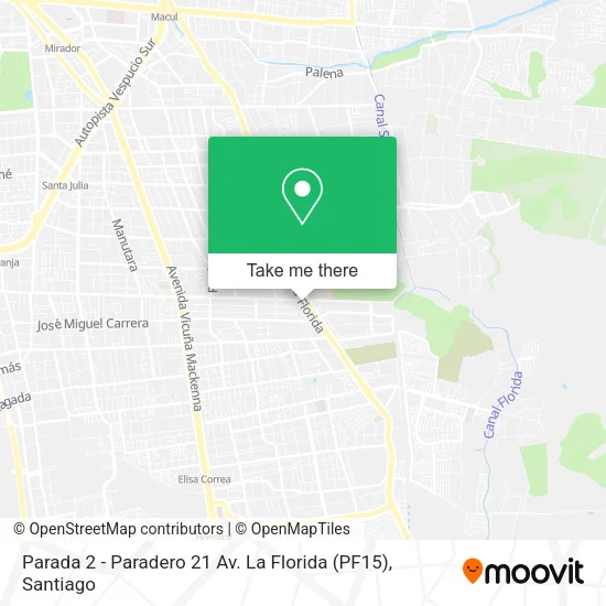 Parada 2 - Paradero 21 Av. La Florida (PF15) map