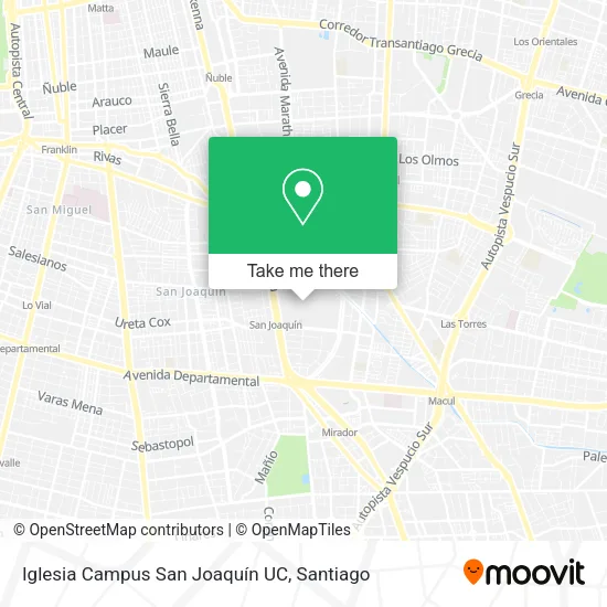 Iglesia Campus San Joaquín UC map