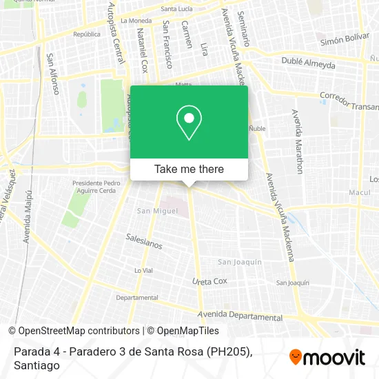Parada 4 - Paradero 3 de Santa Rosa (PH205) map