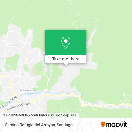 Camino Refugio del Arrayán map
