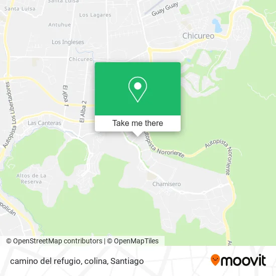 camino del refugio, colina map