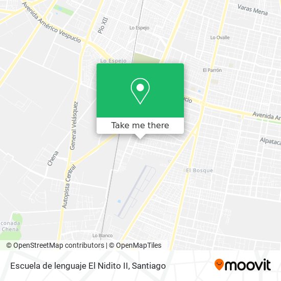 Escuela de lenguaje El Nidito II map