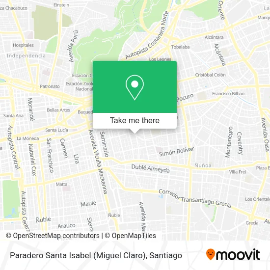 Paradero Santa Isabel (Miguel Claro) map