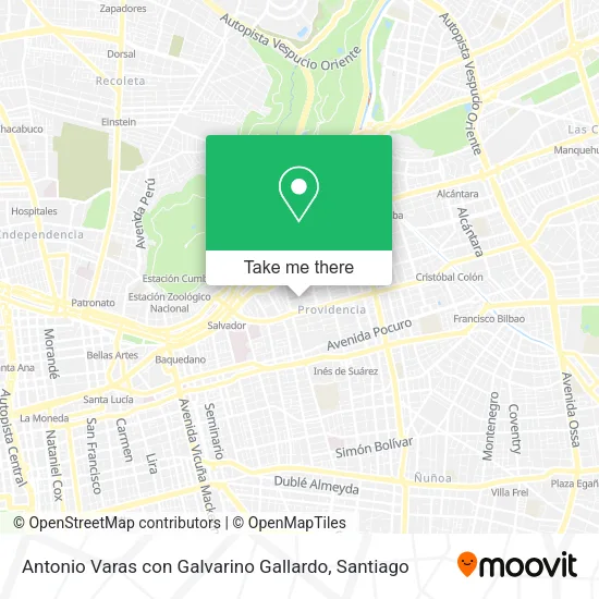 Antonio Varas con Galvarino Gallardo map