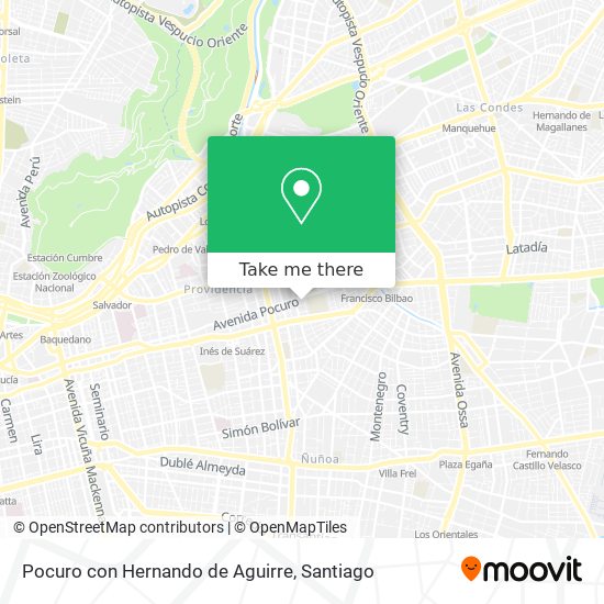 Mapa de Pocuro con Hernando de Aguirre
