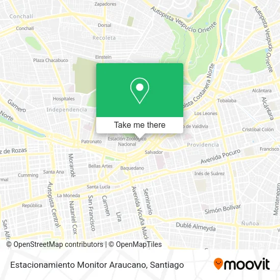 Estacionamiento Monitor Araucano map