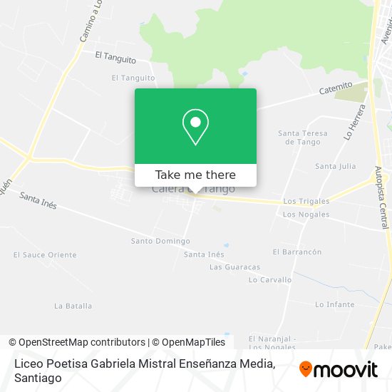Liceo Poetisa Gabriela Mistral Enseñanza Media map