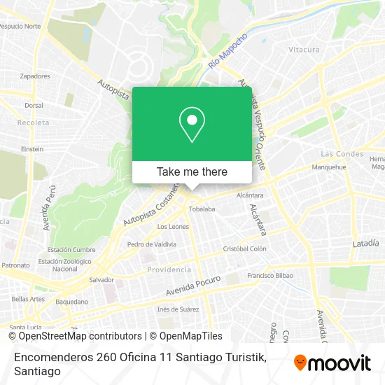 Encomenderos 260 Oficina 11 Santiago Turistik map