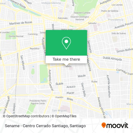 Sename - Centro Cerrado Santiago map