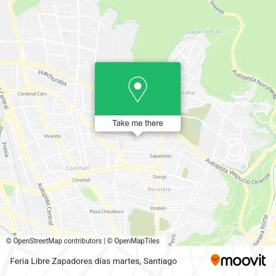 Feria Libre Zapadores días martes map