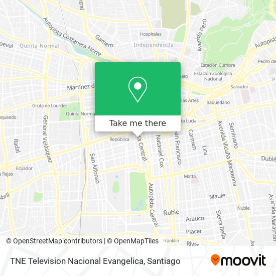 TNE Television Nacional Evangelica map