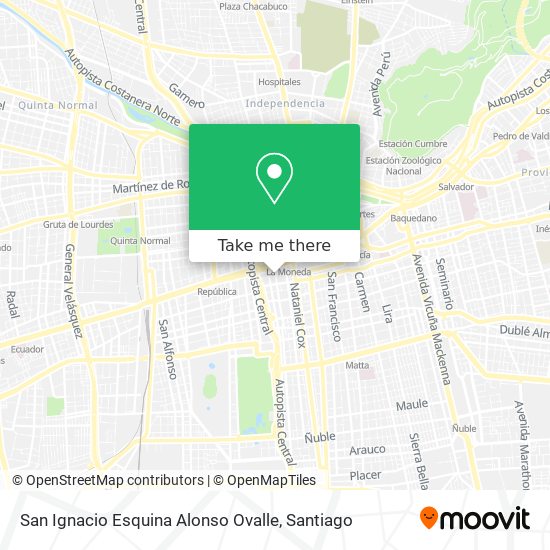 Mapa de San Ignacio Esquina Alonso Ovalle