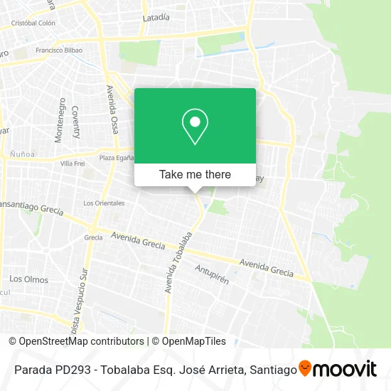 Parada PD293 - Tobalaba Esq. José Arrieta map