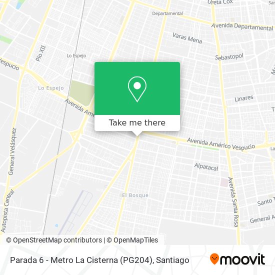 Parada 6 - Metro La Cisterna (PG204) map