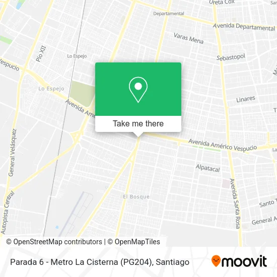 Mapa de Parada 6 - Metro La Cisterna (PG204)
