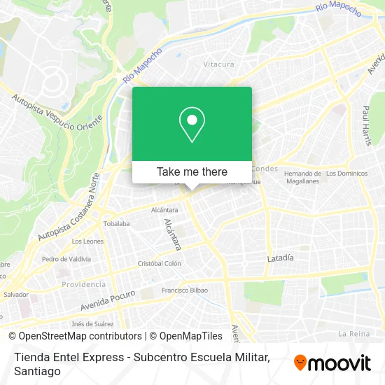 Tienda Entel Express - Subcentro Escuela Militar map