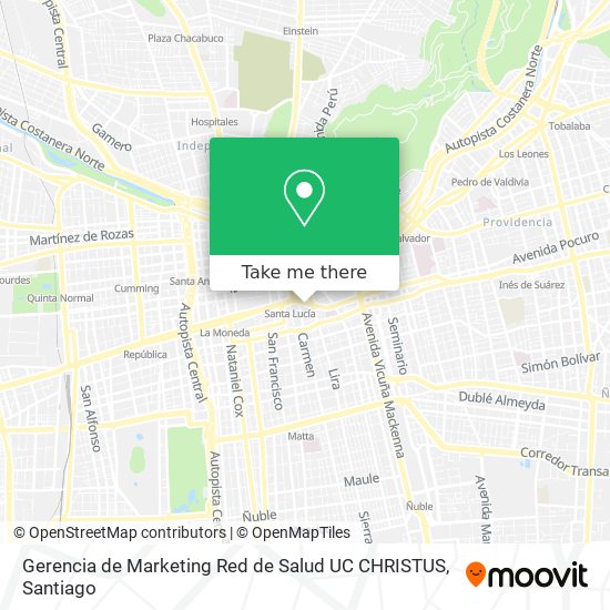 Gerencia de Marketing Red de Salud UC CHRISTUS map