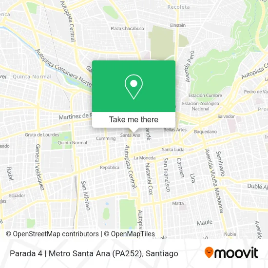 Parada 4 | Metro Santa Ana (PA252) map