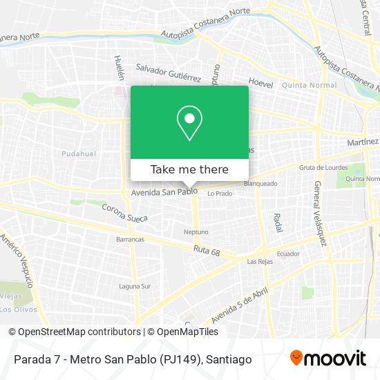 Parada 7 - Metro San Pablo (PJ149) map