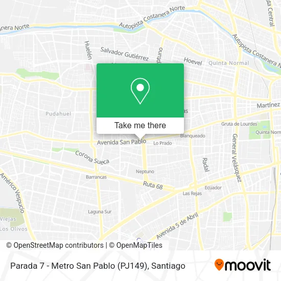 Parada 7 - Metro San Pablo (PJ149) map