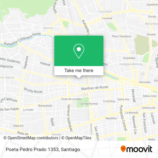 Poeta Pedro Prado 1353 map