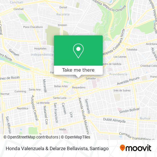 Honda Valenzuela & Delarze Bellavista map
