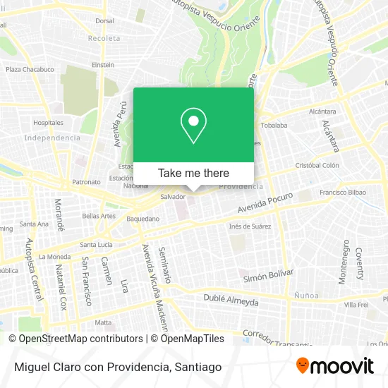 Miguel Claro con Providencia map