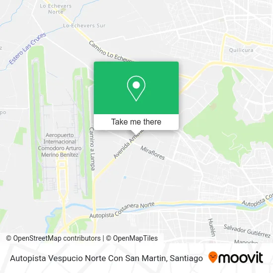 Autopista Vespucio Norte Con San Martin map