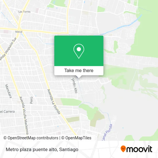 Metro plaza puente alto map