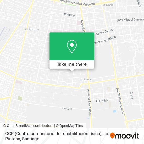 CCR (Centro comunitario de rehabilitación física), La Pintana map