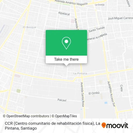 Mapa de CCR (Centro comunitario de rehabilitación física), La Pintana