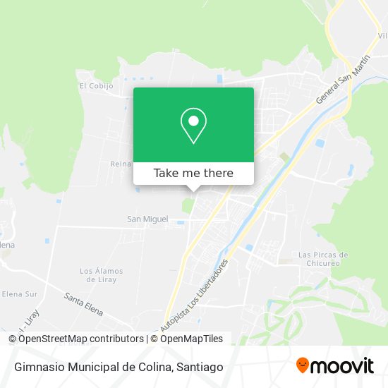 Mapa de Gimnasio Municipal de Colina