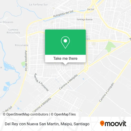 Mapa de Del Rey con Nueva San Martin, Maipú