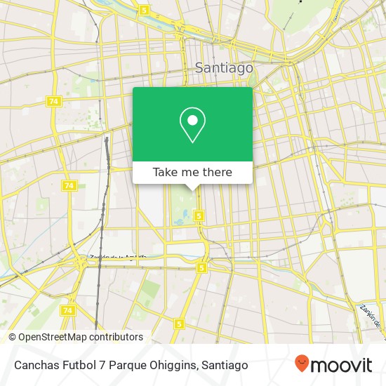 Canchas Futbol 7 Parque Ohiggins map