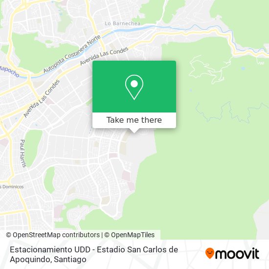 Estacionamiento UDD - Estadio San Carlos de Apoquindo map