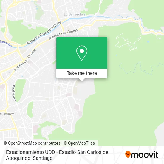 Estacionamiento UDD - Estadio San Carlos de Apoquindo map